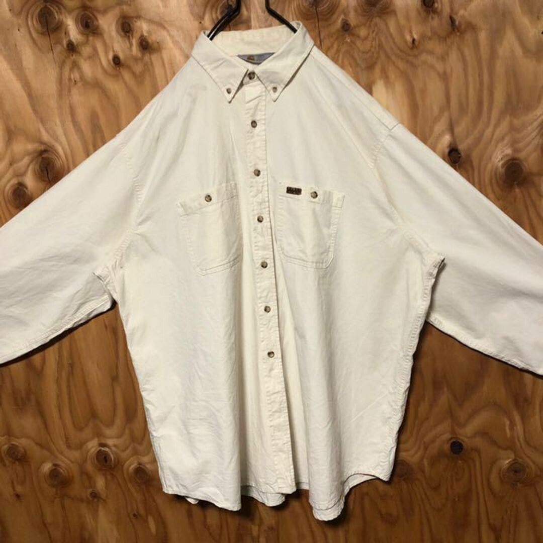 carhartt - オフホワイト 長袖 カーハート ボタンダウン シャツ USA