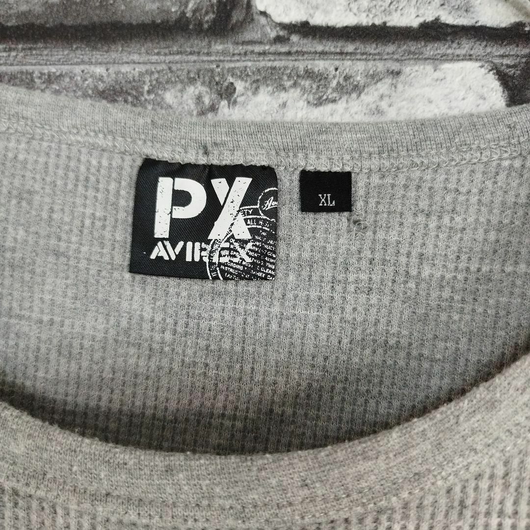 AVIREX(アヴィレックス)のAVIREXアヴィレックスメンズロンTロングスリーブグレーXLプルオーバーロゴ メンズのトップス(Tシャツ/カットソー(七分/長袖))の商品写真