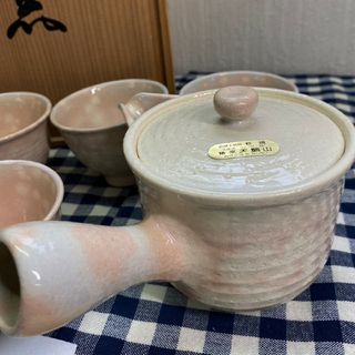 未使用 ☆萩焼椿窯 天鵬山 廣瀬 淡雅 ☆急須&湯呑6点 木箱入りの通販 ...