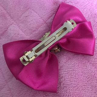 ♡新品♡MARS♡ショッキングピンク♡ハートリボンバレッタ♡レア♡