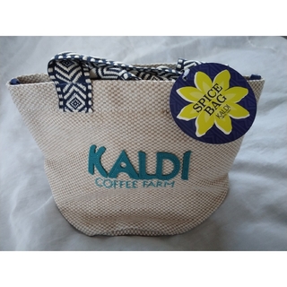 カルディ(KALDI)のカルディ KALDI スパイスバッグ のみ　ブルー　1個(トートバッグ)