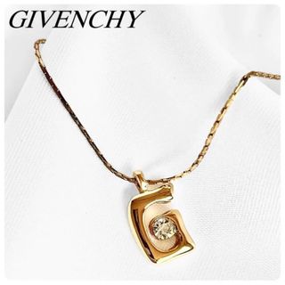 ジバンシィ(GIVENCHY)の美品✨GIVENCHY ネックレス ロゴ ラインストーン ゴールド ヴィンテージ(ネックレス)