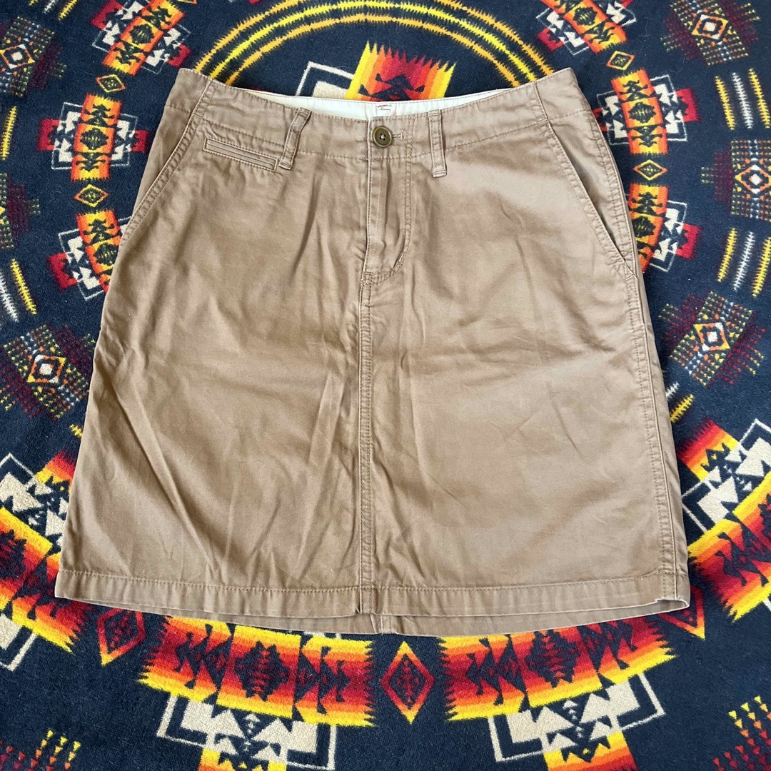 MUJI (無印良品)(ムジルシリョウヒン)のMUJI ボックススカート　アプリコット　ブラウン レディースのスカート(ミニスカート)の商品写真