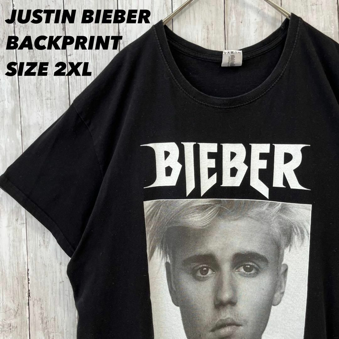 アメリカ古着JUSTIN BIEBERジャスティンビーバープリントTシャツ　黒 | フリマアプリ ラクマ