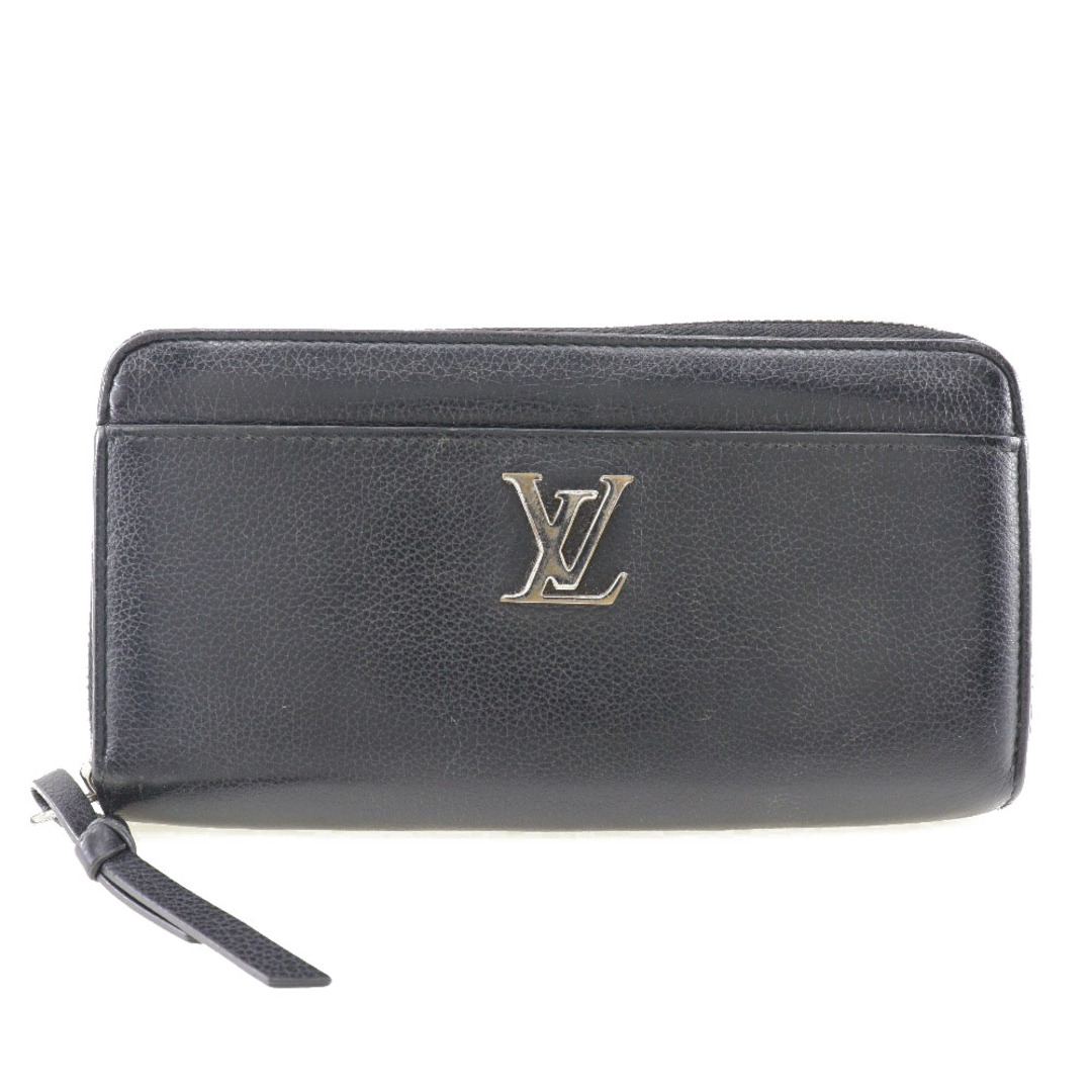 【LOUIS VUITTON】ルイ・ヴィトン ポルトフォイユ・ロックミー ジッピーウォレット レザー 黒 UB3168 レディース 長財布