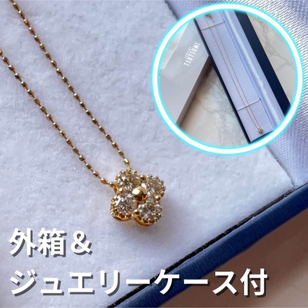 JEWELRY TSUTSUMI K18 ネックレス フェザー ダイヤ 新品