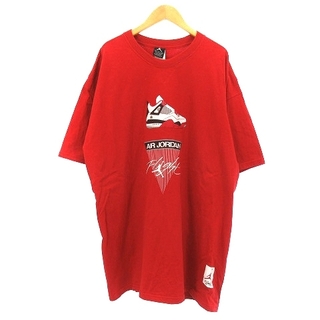 ナイキ(NIKE)のナイキ AIR JORDAN スニーカーTシャツ カットソー コットン 赤 XL(Tシャツ/カットソー(半袖/袖なし))