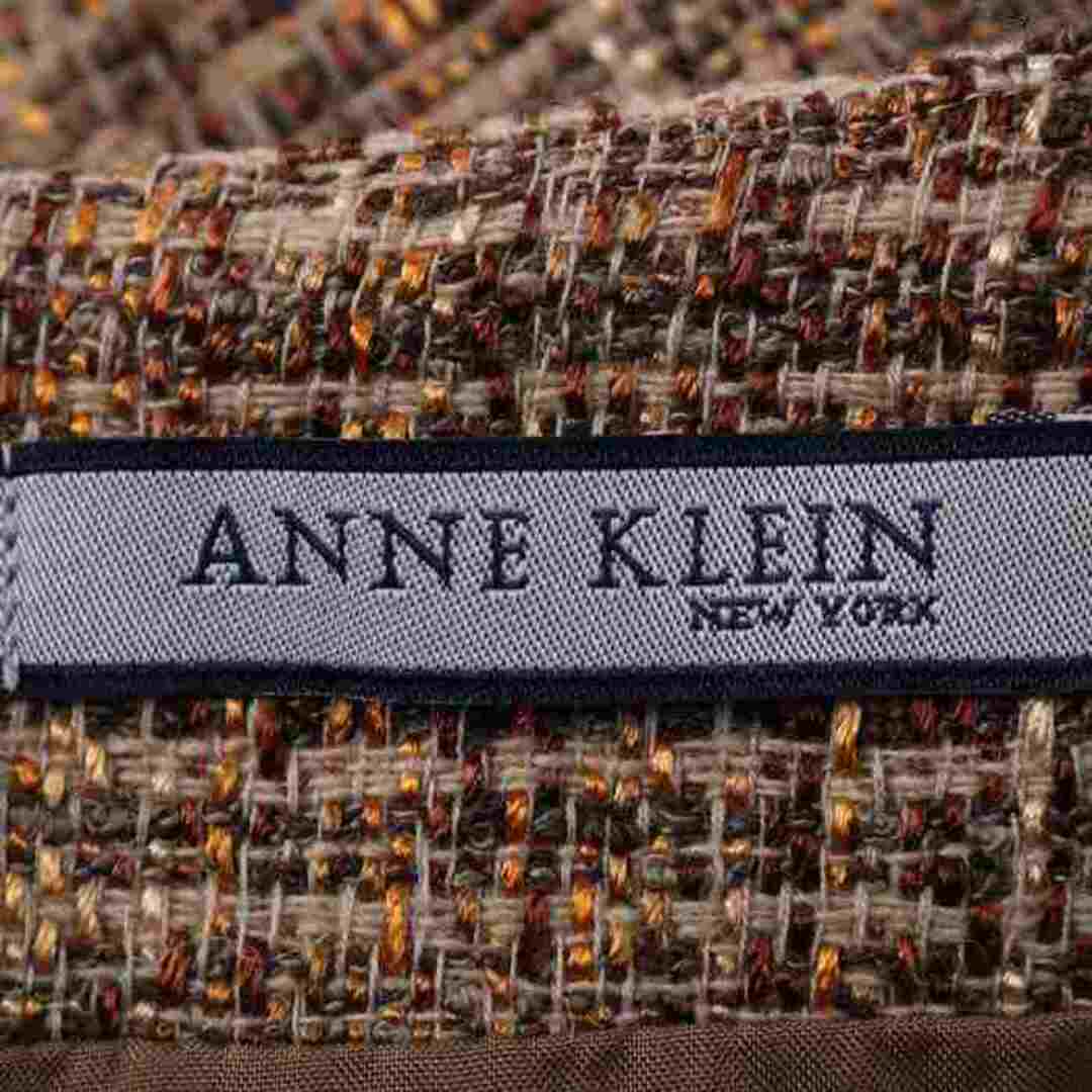 ANNE KLEIN(アンクライン)のアンクライン ワンピース ノースリーブ ツイード スリット入 ウール・カシミヤ・アンゴラ混 レディース 11サイズ ブラウン ANNE KLEIN レディースのワンピース(その他)の商品写真