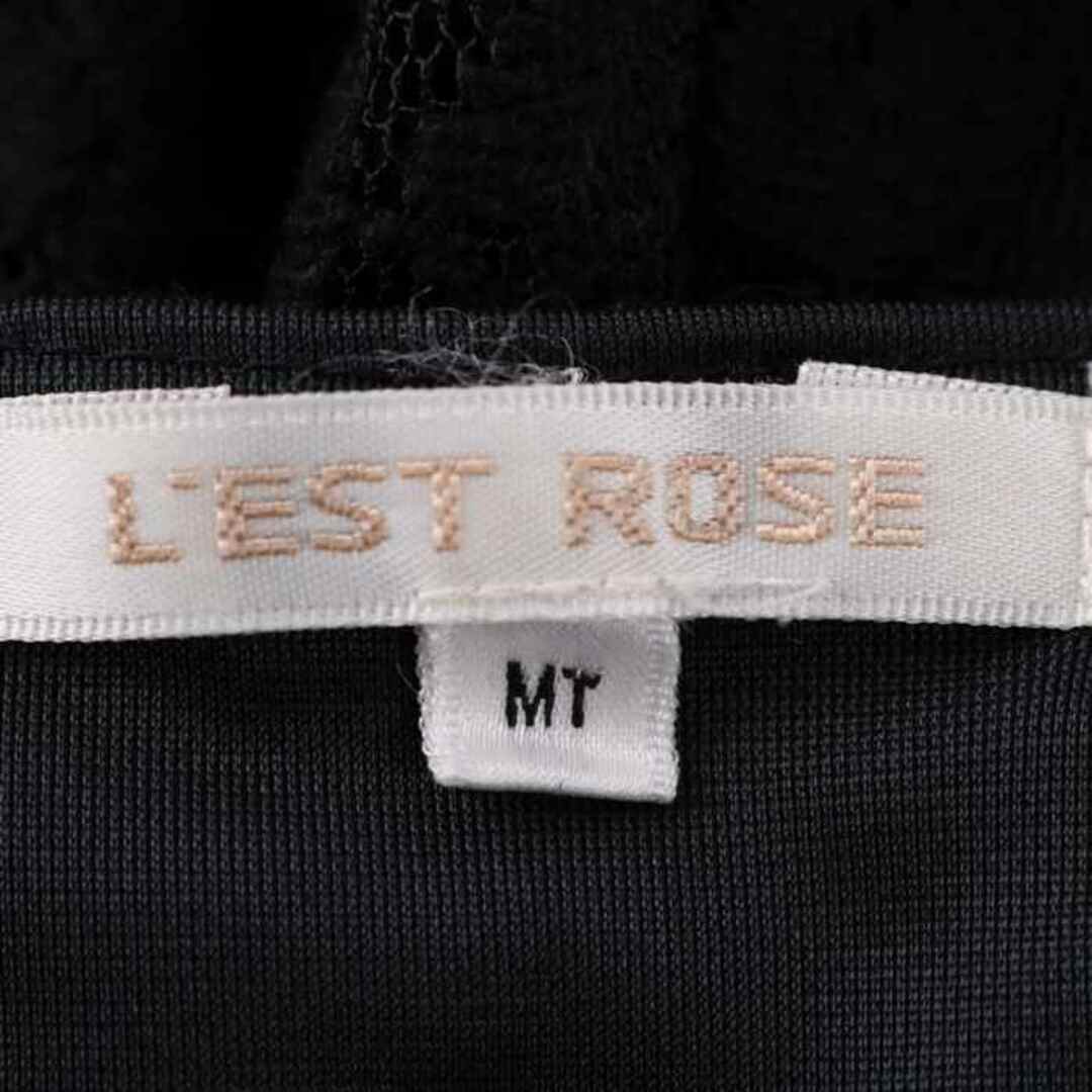 L'EST ROSE(レストローズ)のレストローズ ドレス ノースリーブ 花柄レース セレモニー ワンピース 黒 レディース MTサイズ ブラック L'EST ROSE レディースのワンピース(その他)の商品写真