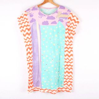 ツモリチサト(TSUMORI CHISATO)のツモリチサト SLEEP ワンピース 半袖 総柄 チュニック ルームウエア レディース Mサイズ オレンジ TSUMORI CHISATO(その他)