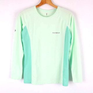 モンベル(mont bell)のモンベル クールロングスリーブT 長袖 Ｔシャツ メッシュ アウトドア スポーツウエア トップス レディース Mサイズ グリーン mont-bell(Tシャツ(長袖/七分))