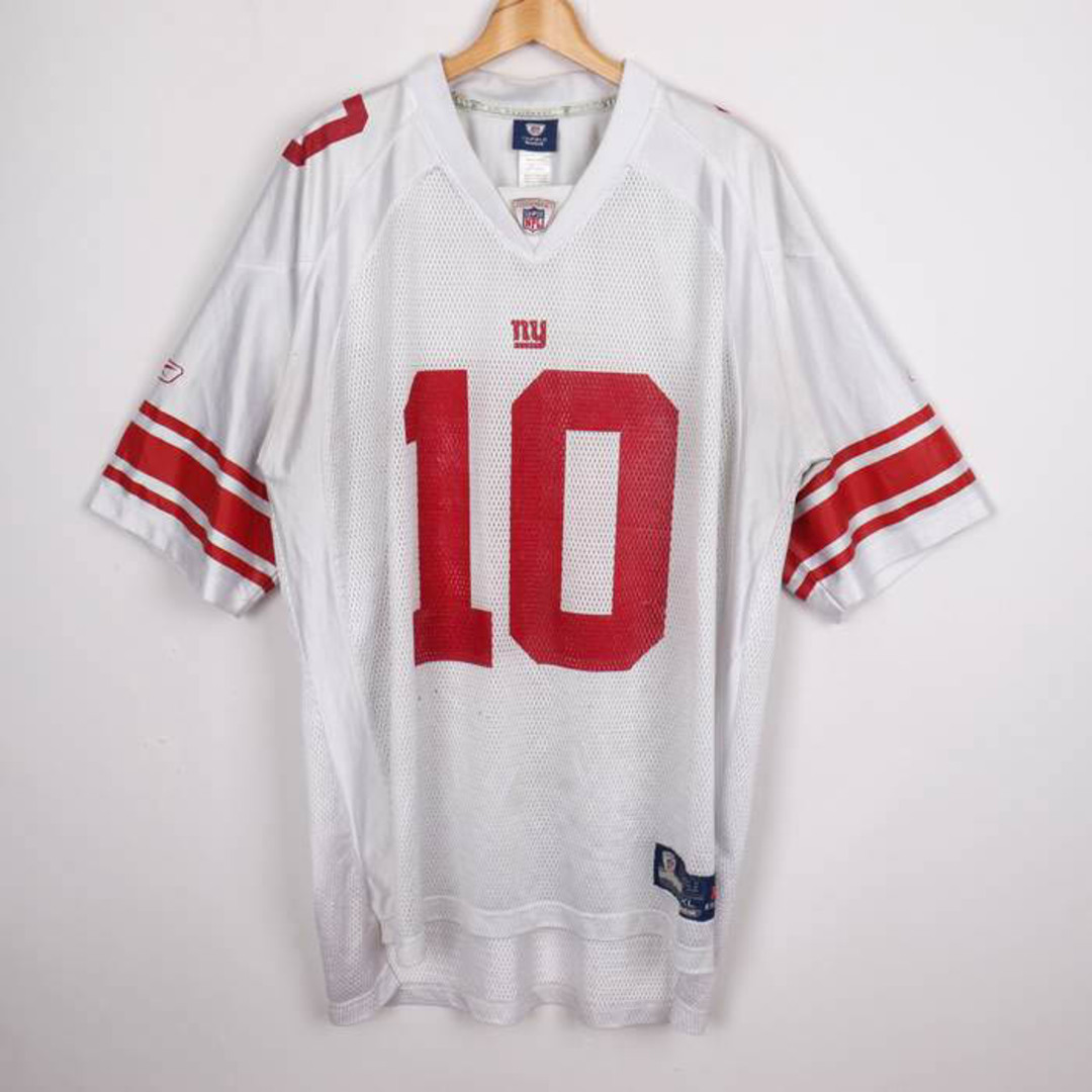 Reebok(リーボック)のリーボック Tシャツ アメフト ユニフォーム NFL ジャイアンツ #10 ゲームシャツ 大きいサイズ US古着 メンズ XLサイズ ホワイト Reebok メンズのトップス(Tシャツ/カットソー(半袖/袖なし))の商品写真