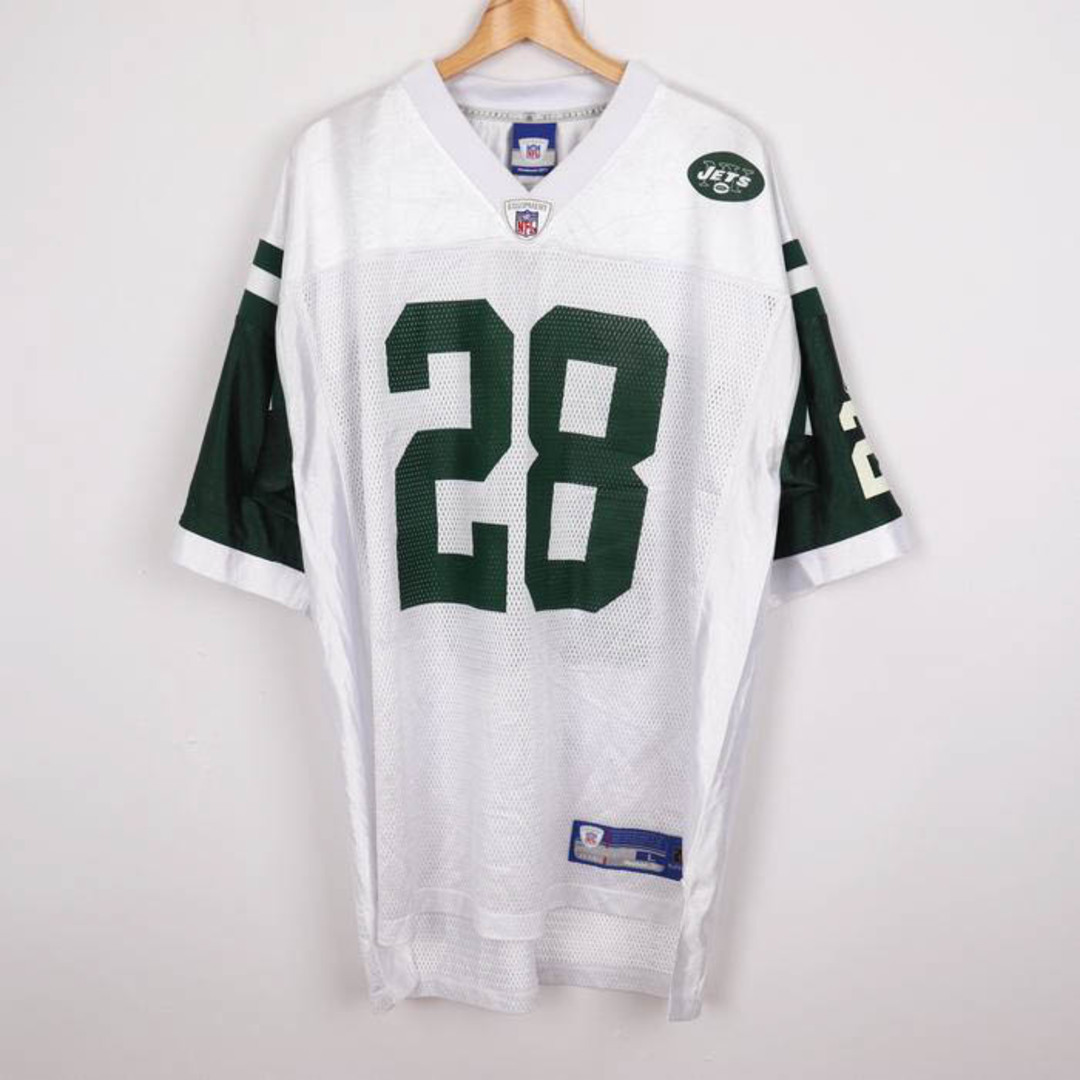 リーボック Tシャツ 半袖 アメフト ユニフォーム NFL ジェッツ #28 ゲームシャツ 大きいサイズ US古着 メンズ Lサイズ ホワイト  Reebok | フリマアプリ ラクマ