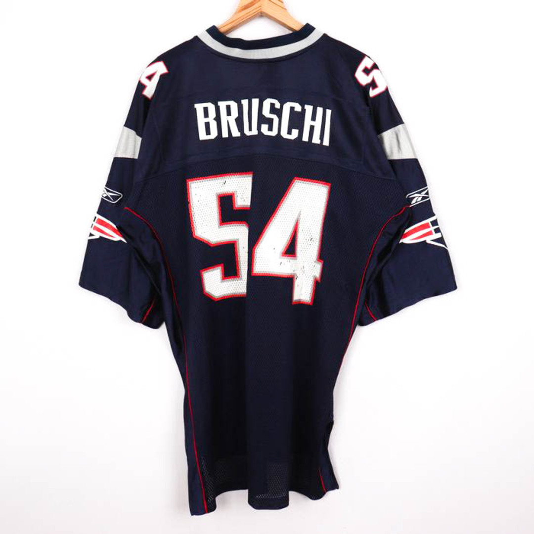 Reebok(リーボック)のリーボック Tシャツ アメフトユニフォーム NFL ペイトリオッツ #54 ゲームシャツ 大きいサイズ US古着 メンズ Lサイズ ネイビー Reebok メンズのトップス(Tシャツ/カットソー(半袖/袖なし))の商品写真