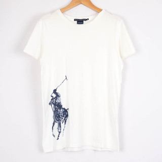 ラルフローレン(Ralph Lauren)のラルフローレン Tシャツ 半袖 コットン100% ビッグポニー トップス 白 レディース Mサイズ ホワイト RALPH LAUREN(Tシャツ(半袖/袖なし))