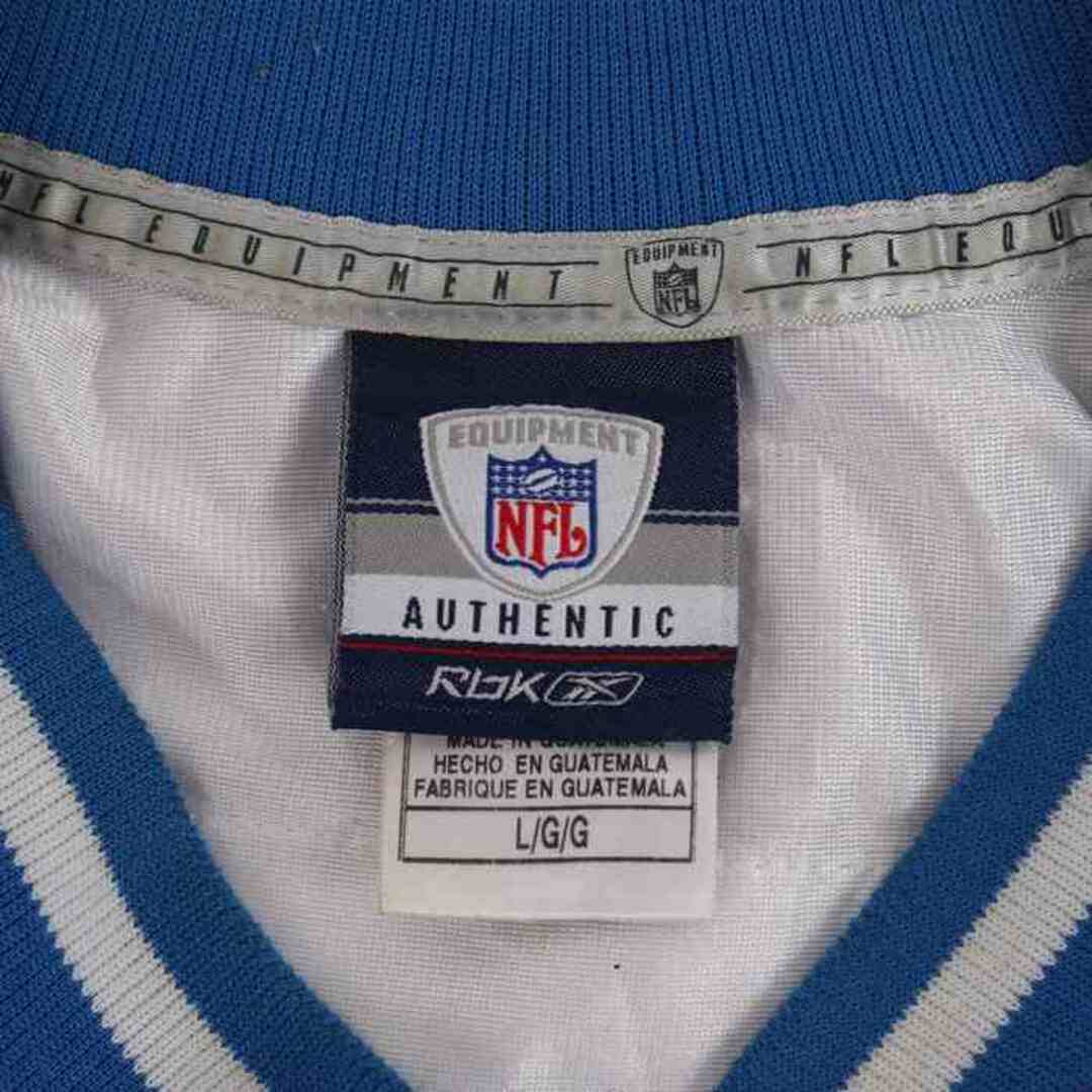 Reebok(リーボック)のリーボック Tシャツ アメフト ユニフォーム NFL ライオンズ #90 ゲームシャツ 大きいサイズ US古着 メンズ Lサイズ ホワイト Reebok メンズのトップス(Tシャツ/カットソー(半袖/袖なし))の商品写真