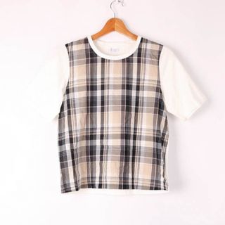 マッキントッシュフィロソフィー(MACKINTOSH PHILOSOPHY)のマッキントッシュフィロソフィー Tシャツ 半袖 チェック コットン100% トップス レディース 38サイズ ベージュ MACKINTOSH PHILOSOPHY(Tシャツ(半袖/袖なし))