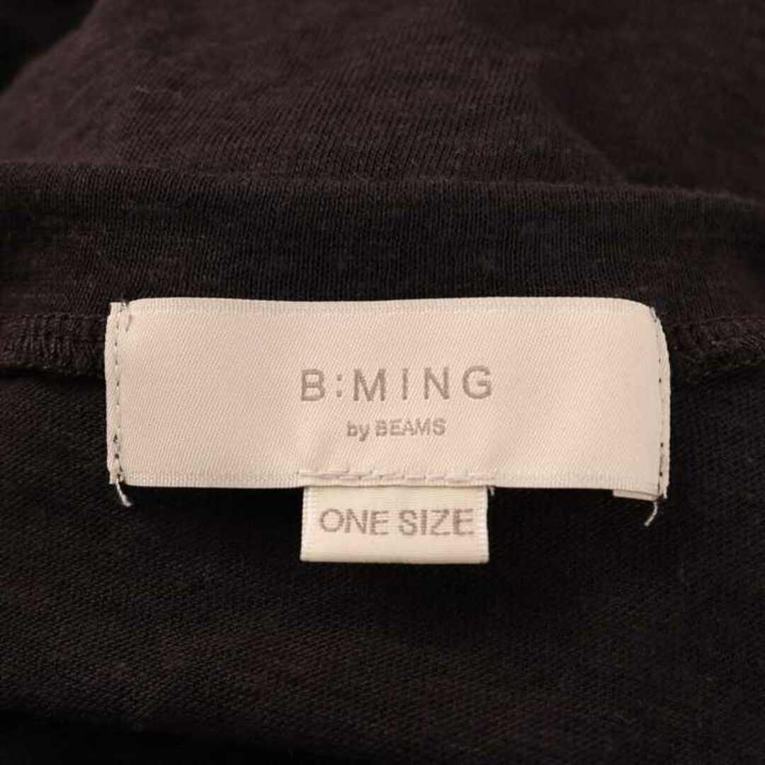 ビームス Tシャツ プルオーバー ウエストノット 長袖 スラブ 天竺 無地 トップス レディース ONEサイズ ブラック BEAMS 1