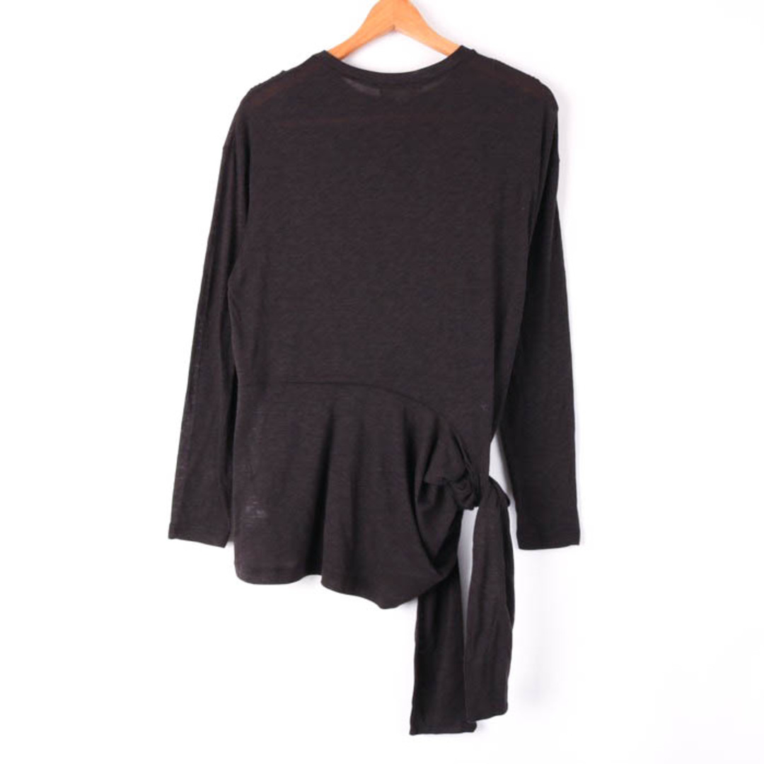 ビームス Tシャツ プルオーバー ウエストノット 長袖 スラブ 天竺 無地 トップス レディース ONEサイズ ブラック BEAMS 4