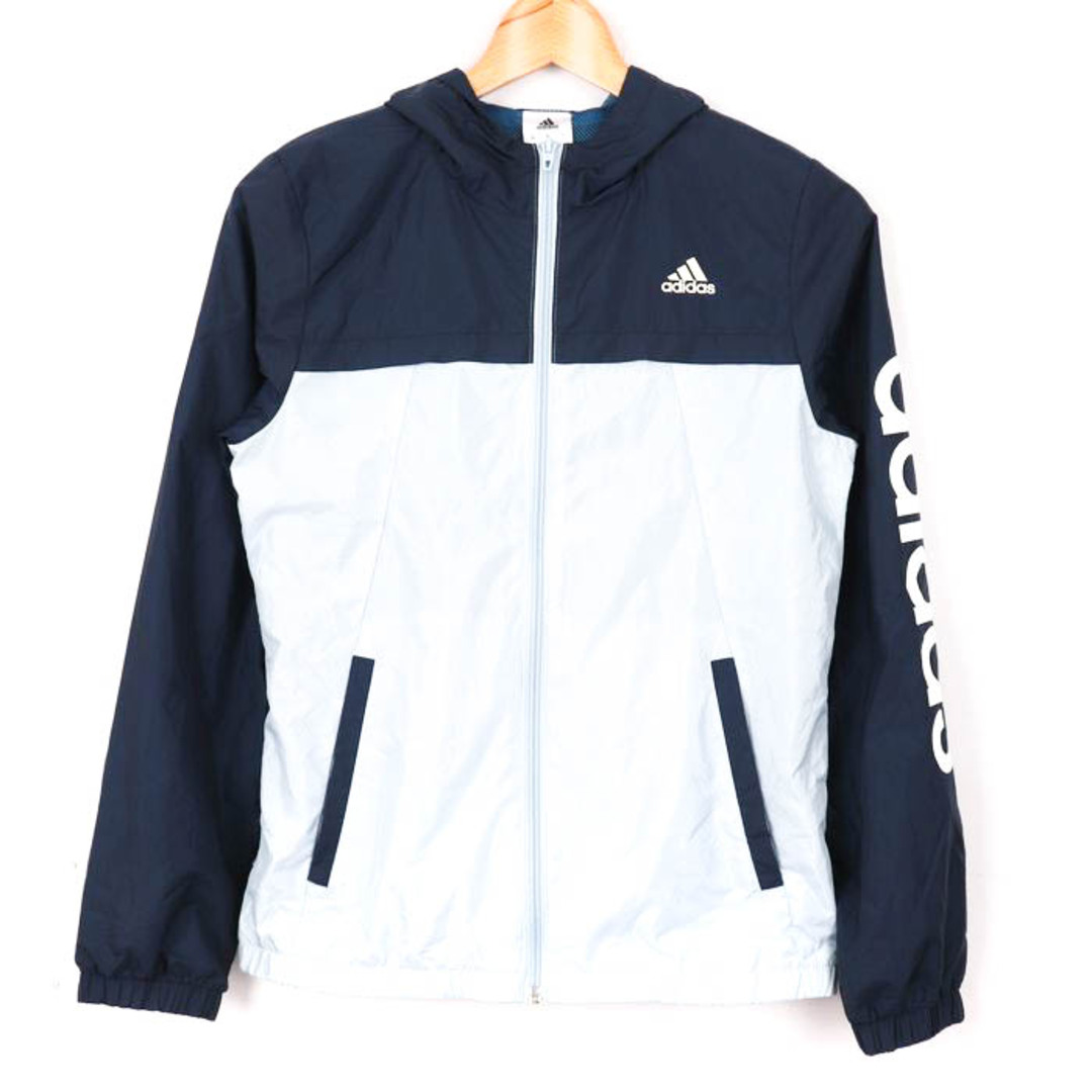 ◎adidas フルジップ ナイロンジャケット【2XL】フーディー ネイビー