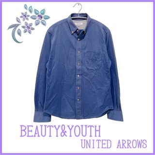 ビューティアンドユースユナイテッドアローズ(BEAUTY&YOUTH UNITED ARROWS)の【BEAUTY&YOUTH】シャツ 長袖 ネイビー 柔らか ボタンダウン(シャツ)