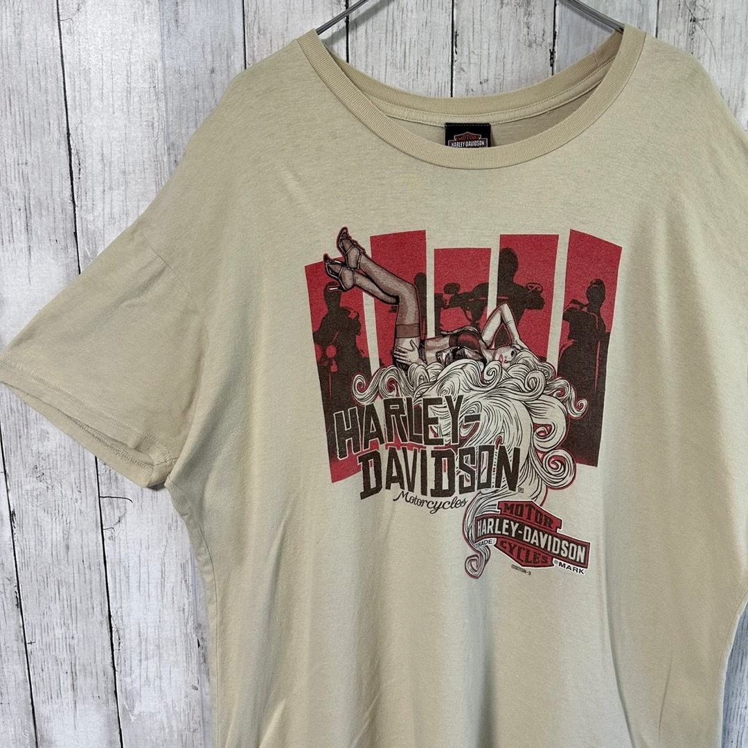 Harley Davidson(ハーレーダビッドソン)のHARLEY-DAVIDSON Tシャツ XXL 両面プリント アースカラー メンズのトップス(Tシャツ/カットソー(半袖/袖なし))の商品写真