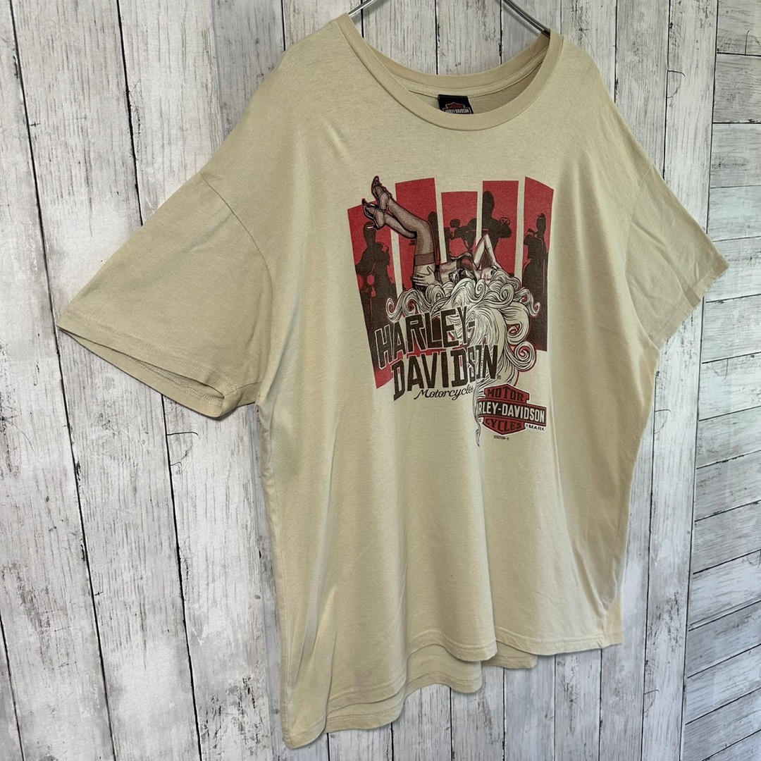 Harley Davidson(ハーレーダビッドソン)のHARLEY-DAVIDSON Tシャツ XXL 両面プリント アースカラー メンズのトップス(Tシャツ/カットソー(半袖/袖なし))の商品写真