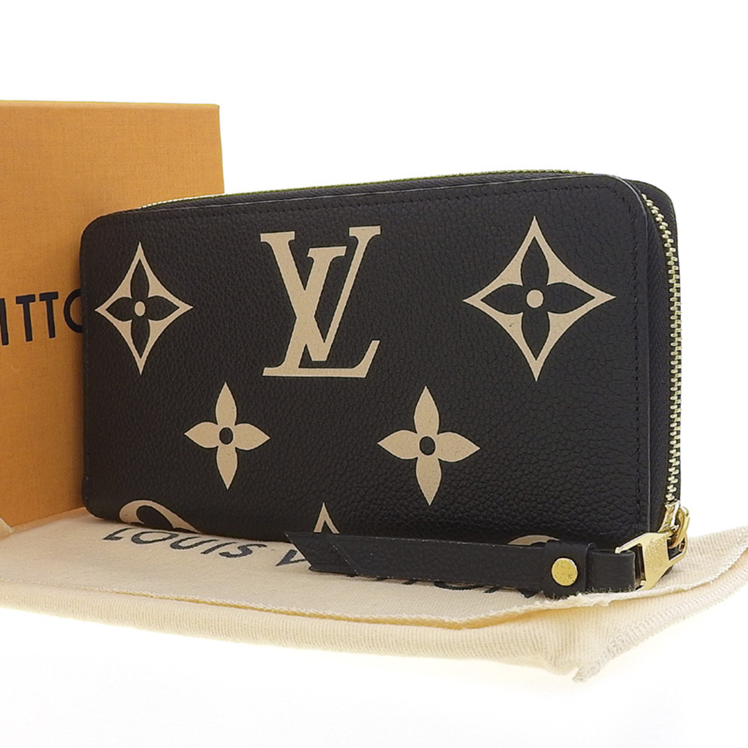 ルイヴィトン LOUIS VUITTON モノグラム アンプラント ジッピー・ウォレット 長財布 ブラック ベージュ M80481  新入荷 LV1392