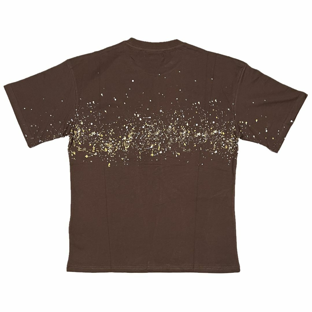 AMIRI(アミリ)のAMIRI アミリ イエローペイント ブリーチ 半袖 Tシャツ ブラウン L メンズのトップス(Tシャツ/カットソー(半袖/袖なし))の商品写真