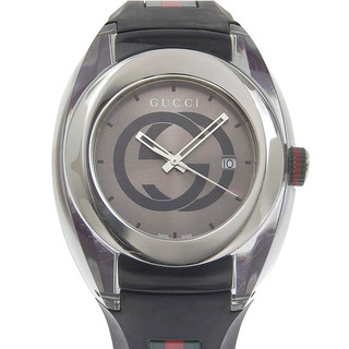 グッチ(Gucci)のグッチ GUCCI 時計 シンクXXL メンズ クォーツ 腕時計 SS/ラバー シルバー文字盤 YA137116 中古 新入荷 GU0519(腕時計(アナログ))