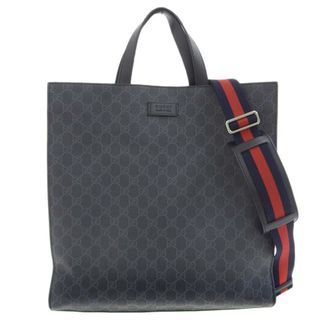 グッチ(Gucci)のグッチ GUCCI 2WAYバッグ トートバッグ ショルダーバッグ GGスプリーム ブラック 495559 中古 新入荷 GU0521(トートバッグ)