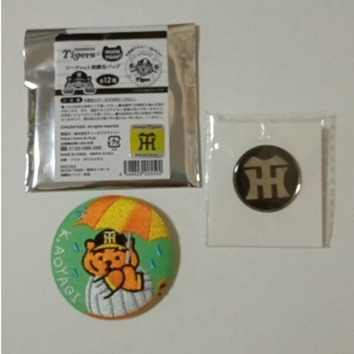 阪神タイガース　青柳選手　刺繍 缶バッジ　ピンズ　ししゅう(記念品/関連グッズ)