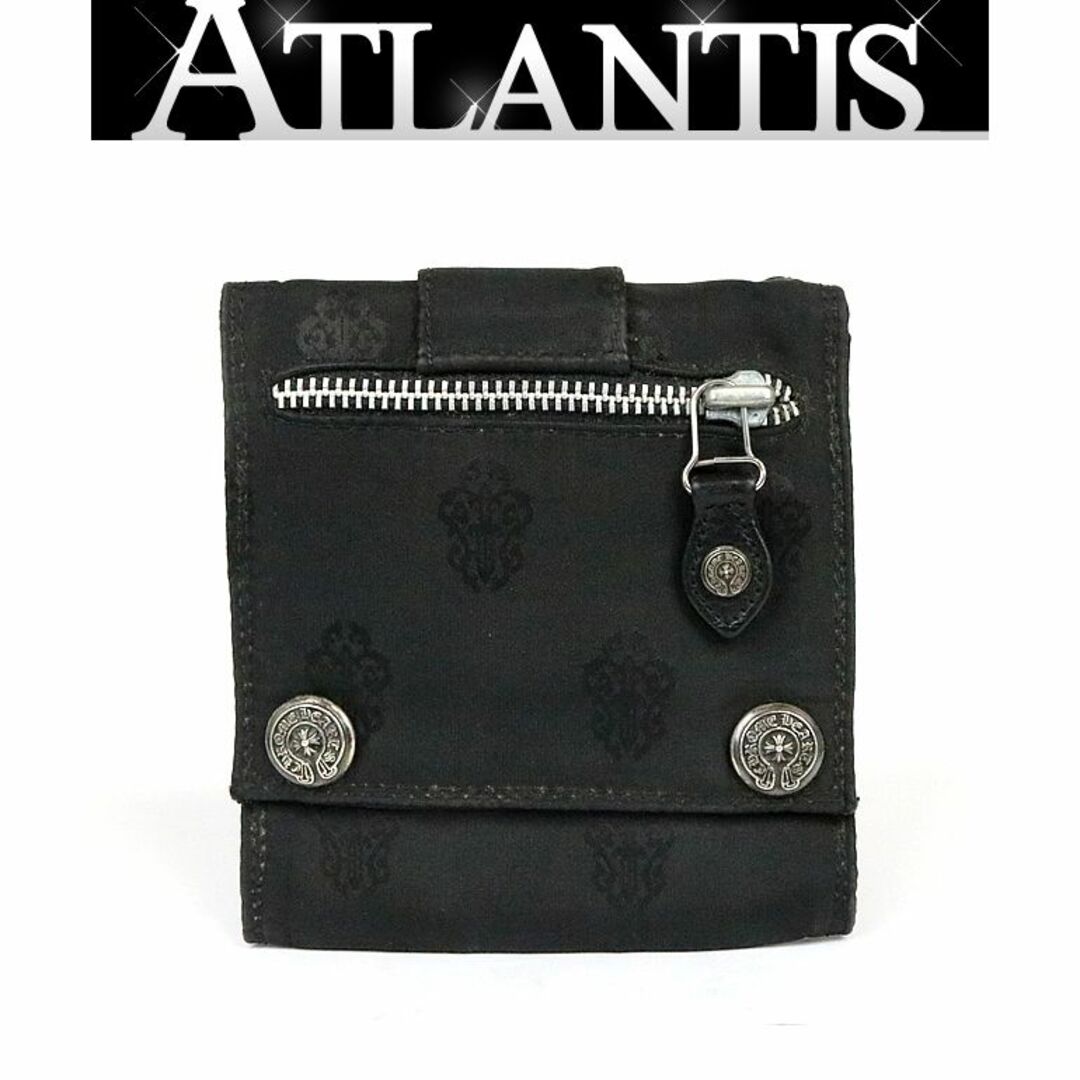 CHROME HEARTS Leather Micro Pouch Cross Patches クロムハーツ レザーマイクロポーチ クロスパッチ クロスボールジップ 小物入れ ブラック【230911】【-A】【me04】