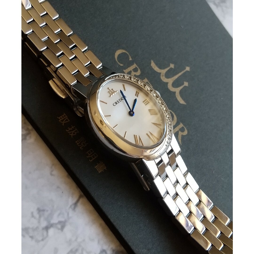 CREDOR(クレドール)のクレドールシグノGSWE845 美品 白蝶貝 12ポイントダイヤベゼル クォーツ レディースのファッション小物(腕時計)の商品写真