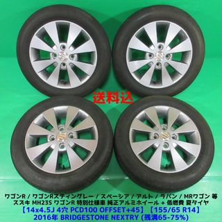 スズキ(スズキ)のMH23S ワゴンR純正 155/65R14 夏タイヤ スペーシア 希少ガンメタ(タイヤ・ホイールセット)