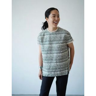 4 seasons tweed tops 白　COCO様専用ページ(シャツ/ブラウス(半袖/袖なし))