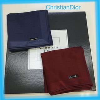 クリスチャンディオール(Christian Dior)のChristian Diorハンカチ　2枚セットKB2106(ハンカチ/ポケットチーフ)