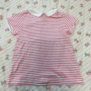 プチバトー(PETIT BATEAU)の美品　プチバトー　ボーダートップス　140(Tシャツ/カットソー)