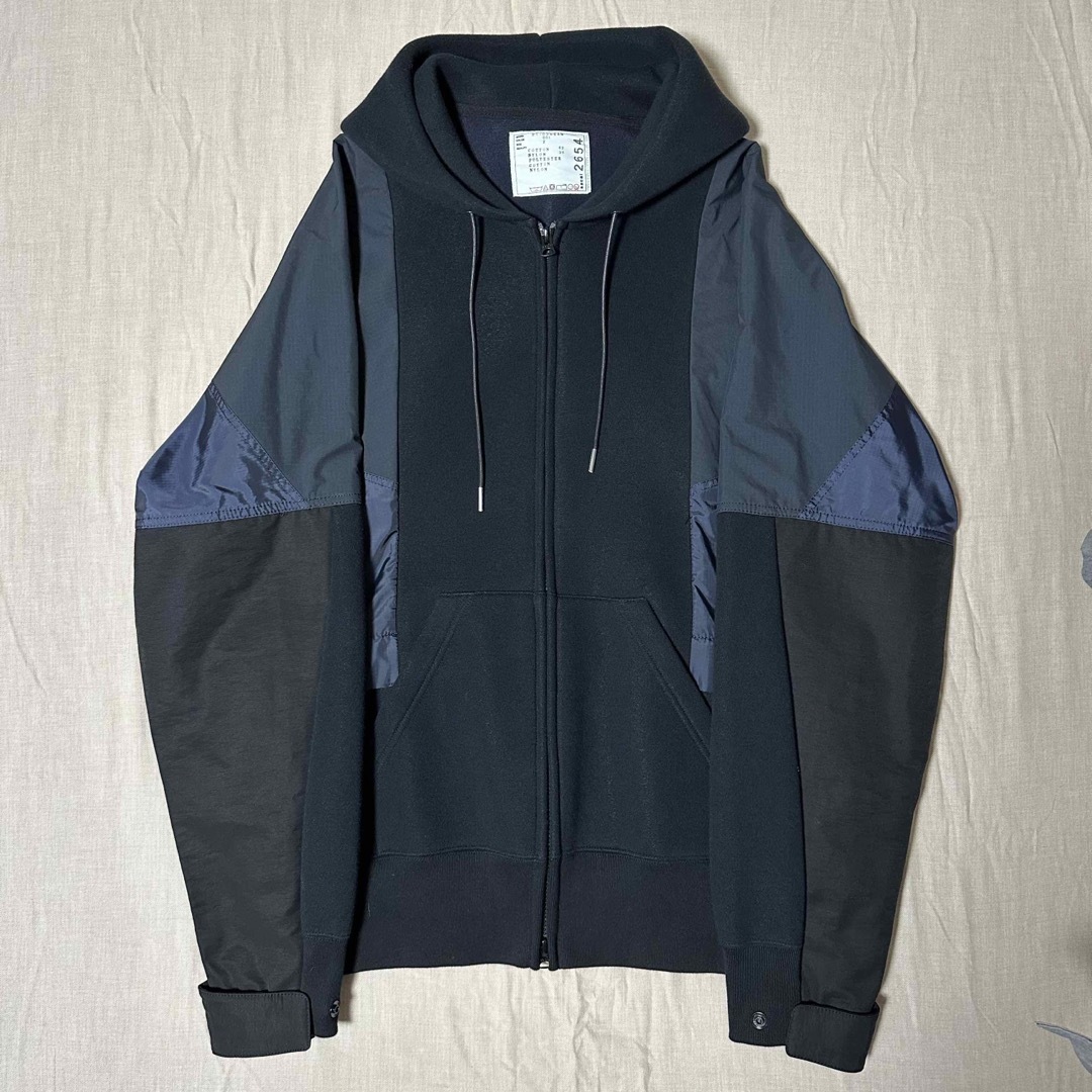 sacai 21AW スウェット フーディー パーカー ブルゾン MA-1