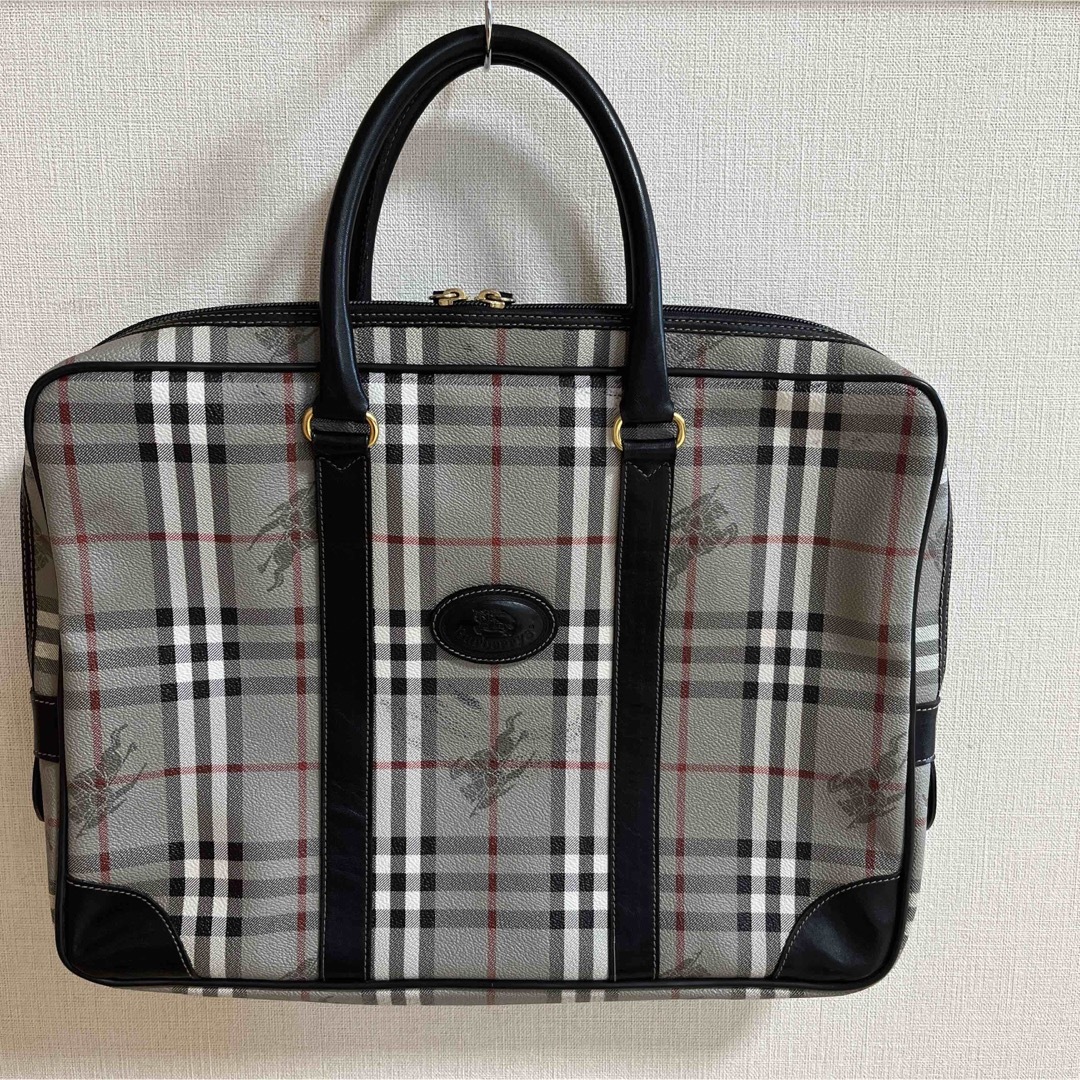 BURBERRY(バーバリー)の美品 Burberrys ヴィンテージノバチェックPVC レザーブリーフケース メンズのバッグ(ビジネスバッグ)の商品写真