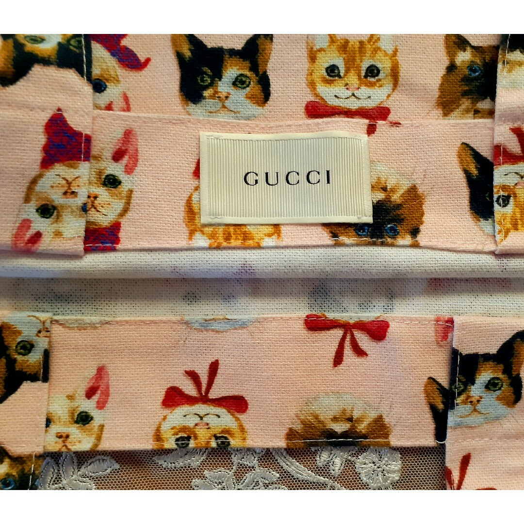 Gucci(グッチ)のレア 限定品 人気 GUCCI グッチ キャット プリント トートバック 新品 レディースのバッグ(トートバッグ)の商品写真