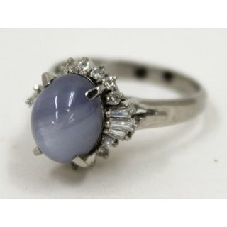 【Jewelry】Pt900 スターサファイア ダイヤリング 6.6ct D0.4ct 7.1g/tg0332md(リング(指輪))