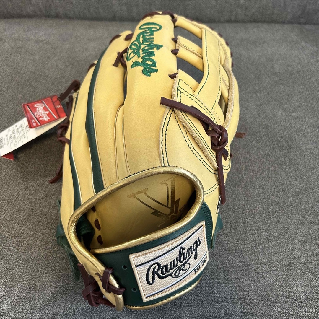 Rawlings(ローリングス)のローリングス　外野手　グローブ　キャメル　グリーン スポーツ/アウトドアの野球(グローブ)の商品写真