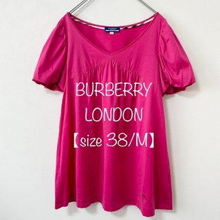 バーバリーブルーレーベル(BURBERRY BLUE LABEL)のBURBERRY〜/バーバリー ロンドン★半袖ブラウス★ピンク★サイズ 38/M(シャツ/ブラウス(半袖/袖なし))