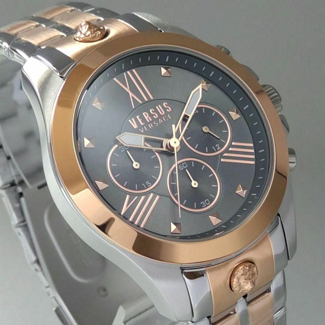 ダークグレー銅色【新品】ヴェルサス・ヴェルサーチ腕時計メンズ クォーツ