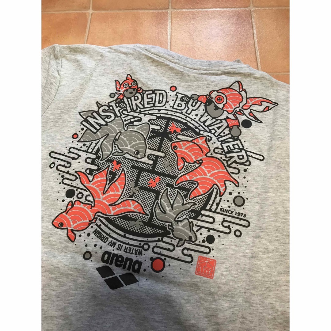 arena(アリーナ)の新品　アリーナ　半袖　Tシャツ  サイズM  メンズ  グレー メンズのトップス(Tシャツ/カットソー(半袖/袖なし))の商品写真