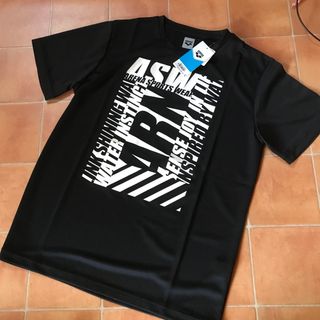 アリーナ(arena)の新品　アリーナ　半袖　Tシャツ  サイズM  メンズ  ブラック(Tシャツ/カットソー(半袖/袖なし))