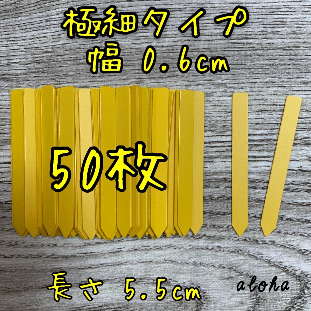 イエロー　50枚 多肉植物 アガベ サボテンに◎ 園芸用 ラベル ネームラベル ハンドメイドのフラワー/ガーデン(その他)の商品写真