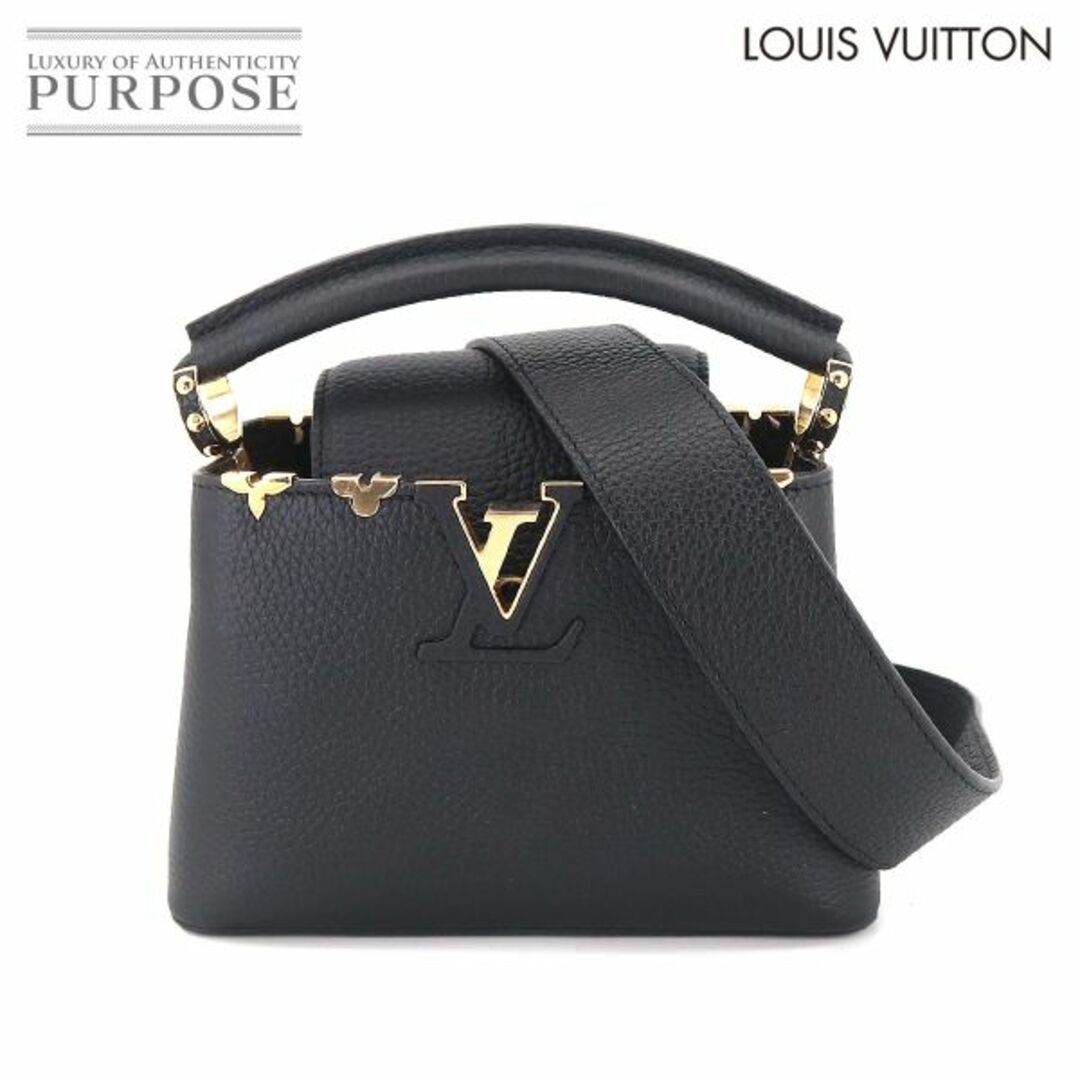 未使用 展示品 ルイ ヴィトン LOUIS VUITTON カプシーヌ MINI 2way ハンド ショルダー バッグ トリヨンレザー ブラック M56669 RFID VLP 90198640