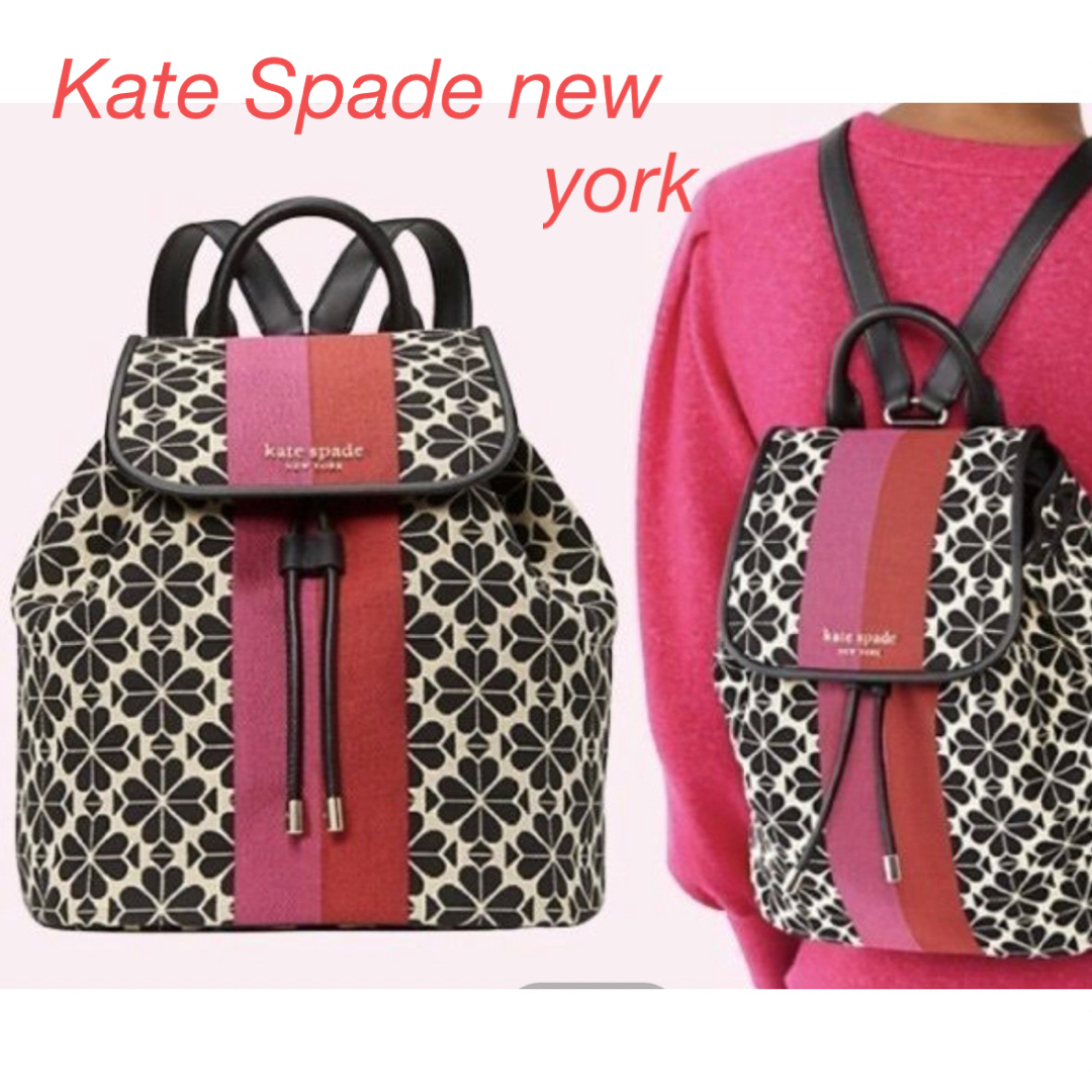 kate spade NEW YORK スペードフラワー　ジャガードバッグパック